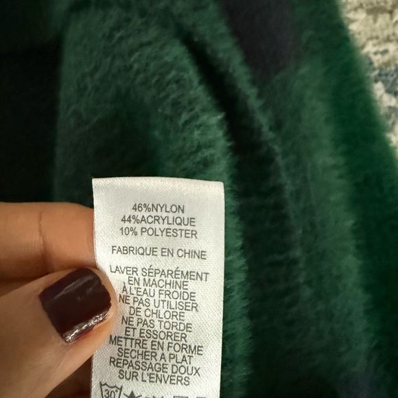 LIKE NEW Anthropologie Fred and Sibel Susan Plaid Pullover Green Black Sweater X - Picture 7 of 10